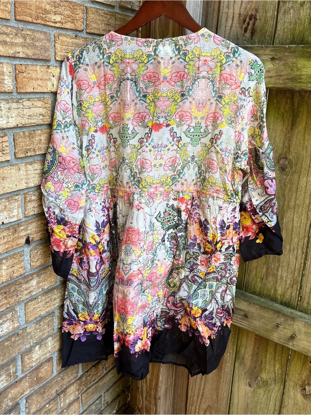 NATURAL LIFE Pastel Floral V-Neck Dress with Sequin Trim - Picture 4 of 4